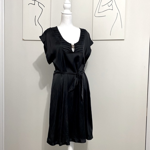 Bruuns Bazaar Silk Dress Black Color Size L - Picture 1 of 11